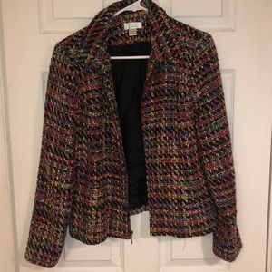 Multicolor woven cropped jacket
